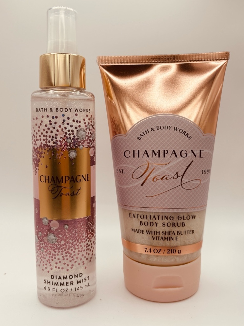 Bath & Body Works Champagne Toast Diamond Shimmer Mist & Exfoliating Glow Scrub